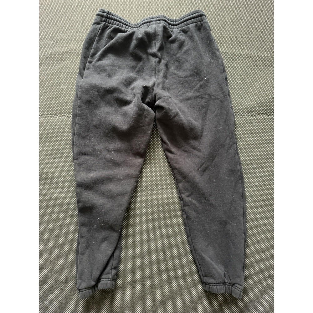 Aritzia TNA Cozy Fleece Boyfriend Sweatpants Sz‎ L Black Drawstring Pockets